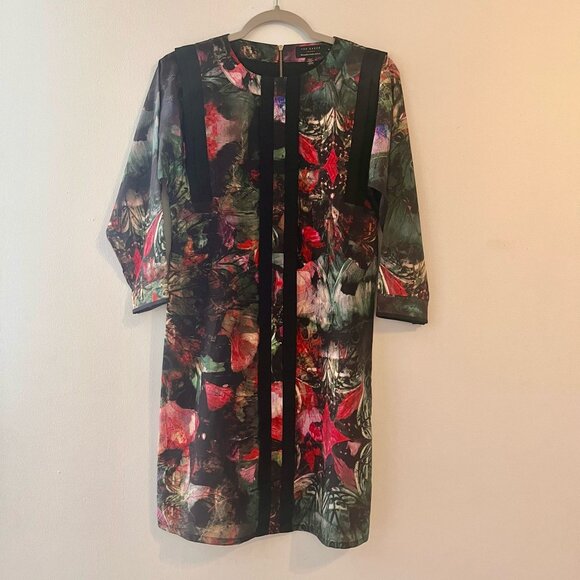 Ted Baker London Floral Nicolle Printed Tunic Dress Sz - Picture 3 of 5